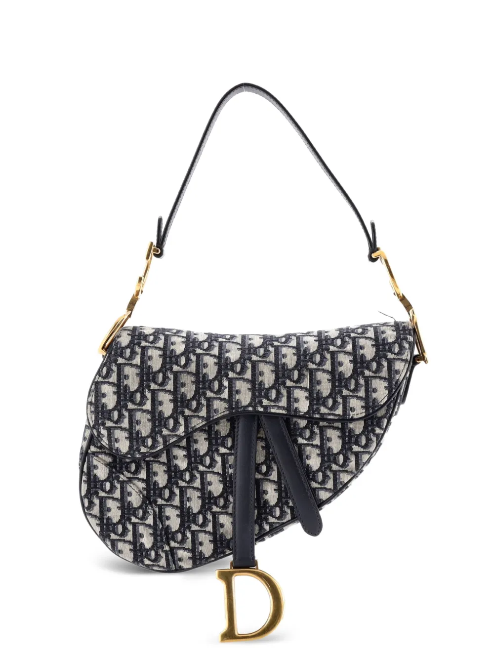 Christian Dior Pre-Owned Saddle Handbag Oblique Canvas Medium shoulder bag - Blue