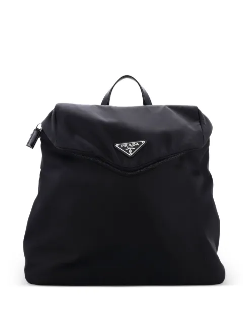 Prada Pre-Owned mochila Zipped Triangle Flap Re-Nylon and Leather