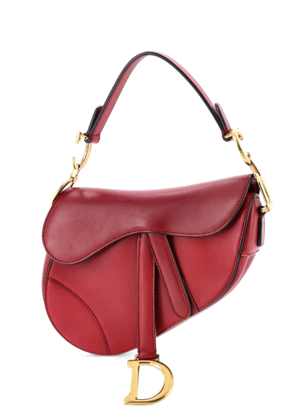 Christian Dior Pre-Owned Borsa a spalla Saddle mini in pelle - Rosso