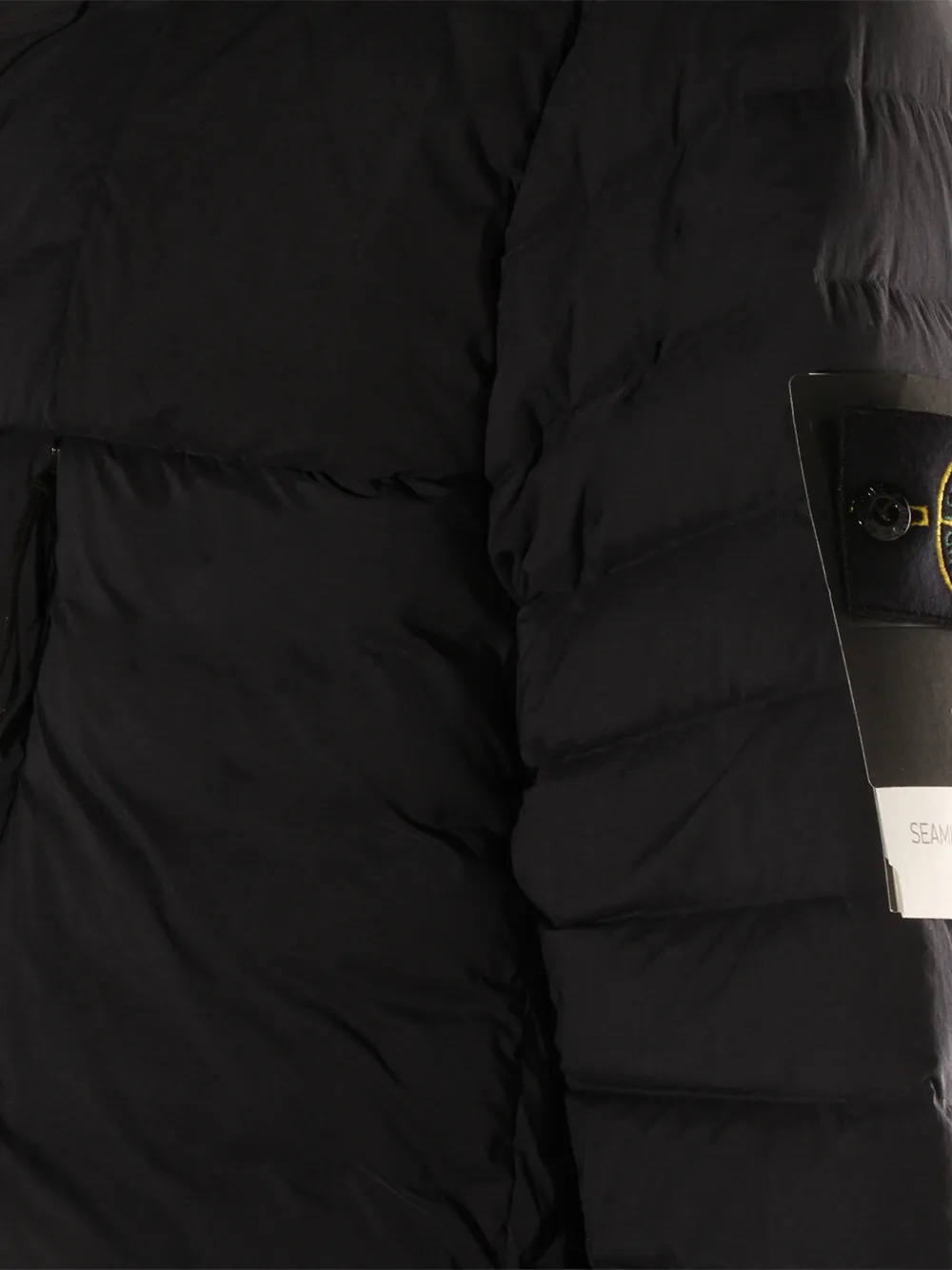 Stone Island Down-TC gewatteerde jas met capuchon Zwart