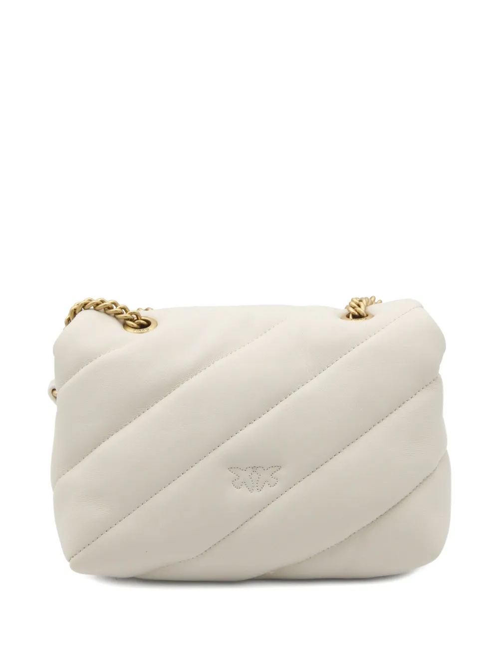 PINKO quilted chain strap shoulder bag - Wit