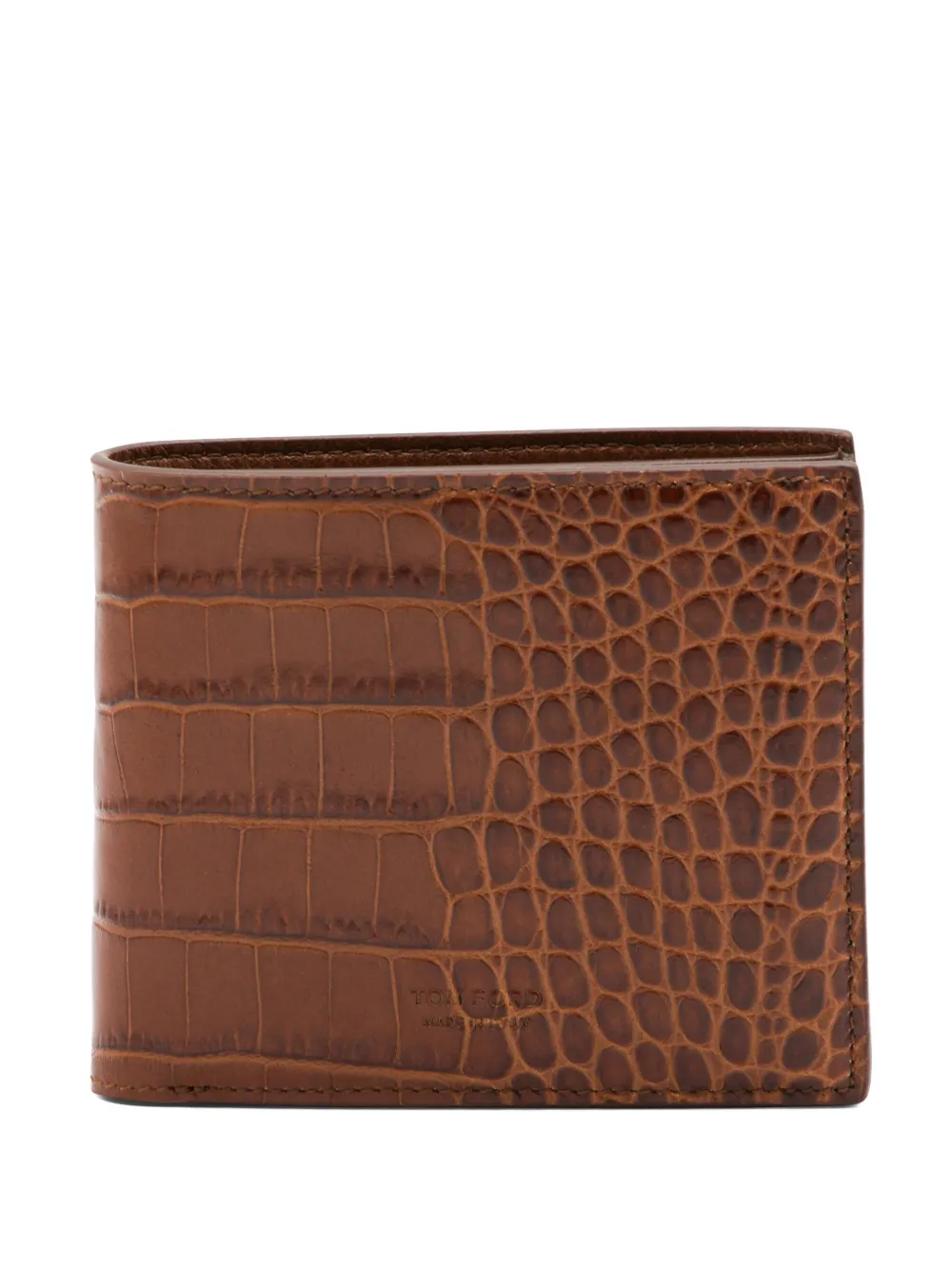 TOM FORD crocodile-embossed leather wallet - Marrone