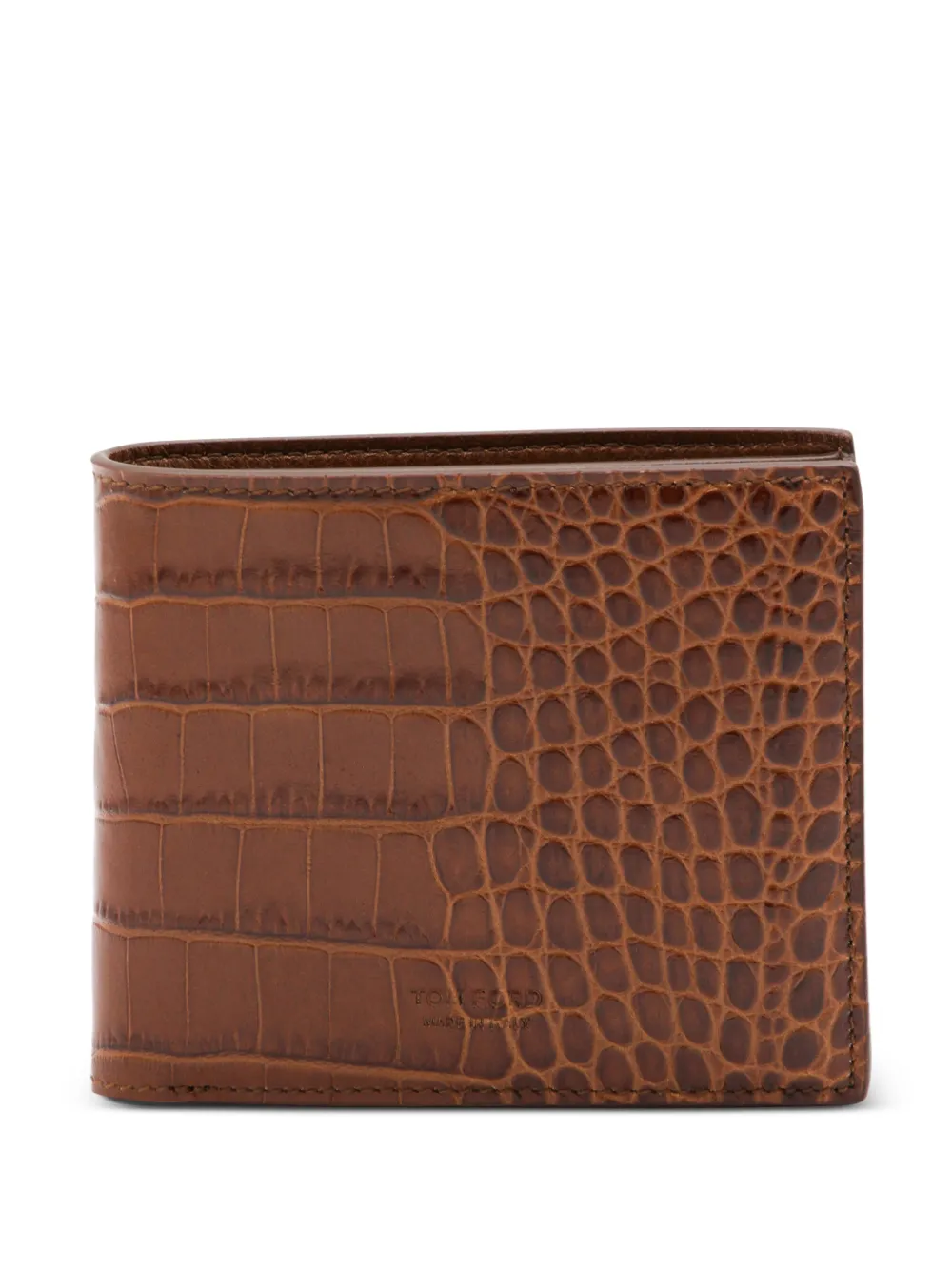 TOM FORD crocodile-embossed leather wallet - Marrone