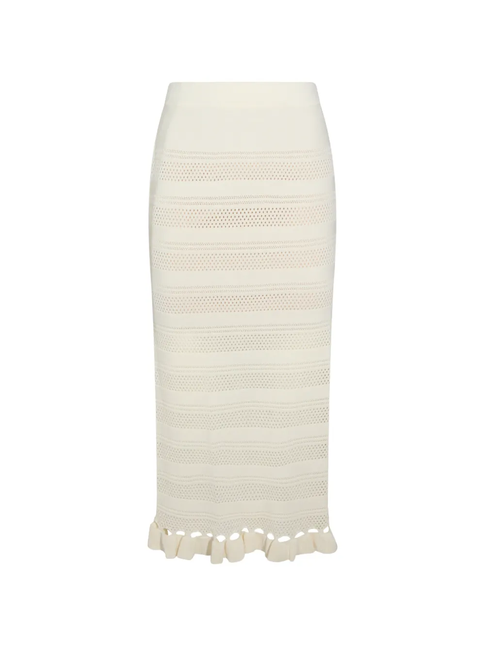 TWINSET ruffled-hem midi skirt - Toni neutri