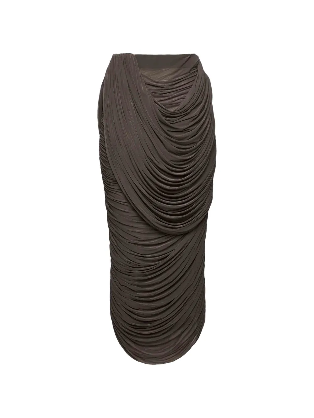 Magda Butrym Draped Midi Skirt - Brown 