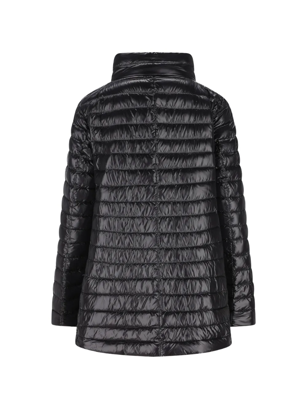  Herno A-shape Quilted Button Puffer Jacket - Black 