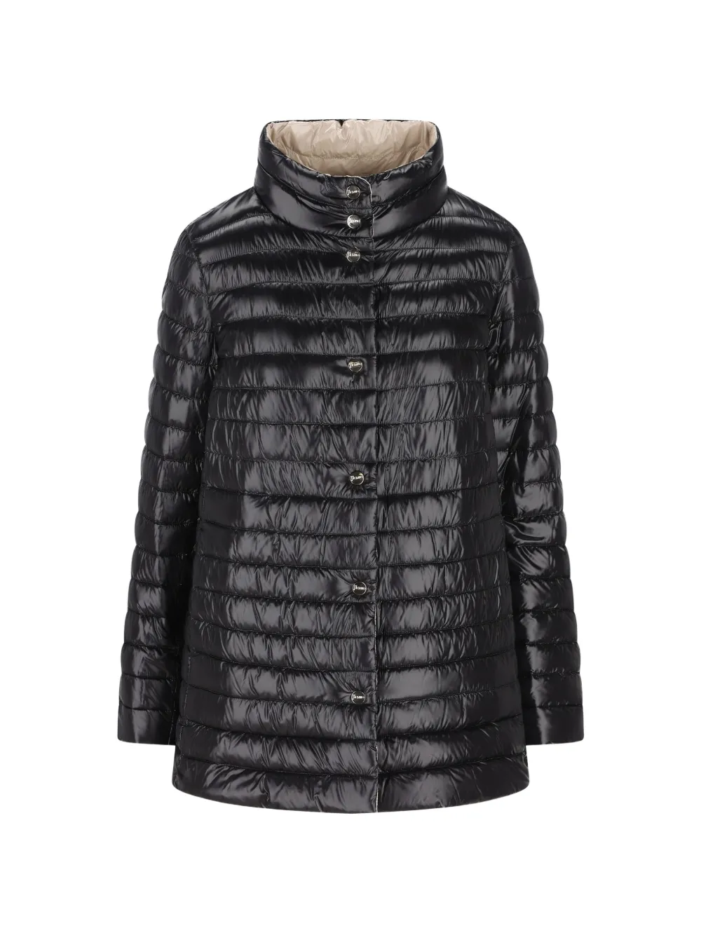 Herno A-shape quilted button puffer jacket - Nero