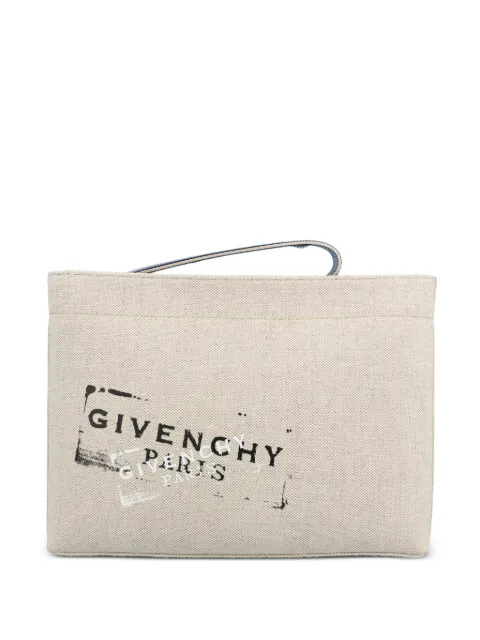 Givenchy logo print clutch bag