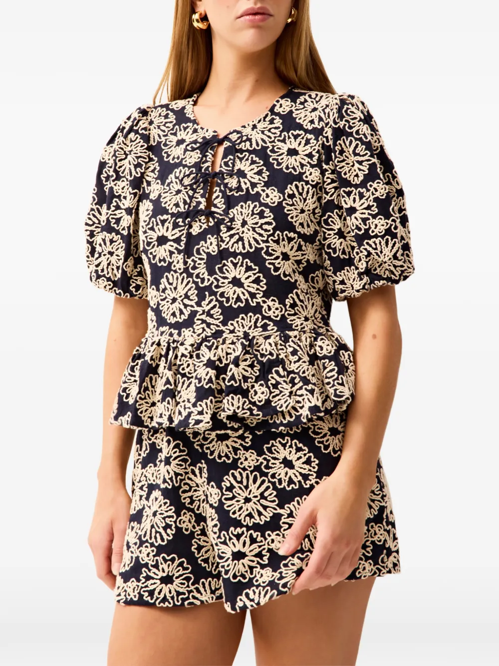  Marie Oliver Cleo Floral Shorts - Blue 