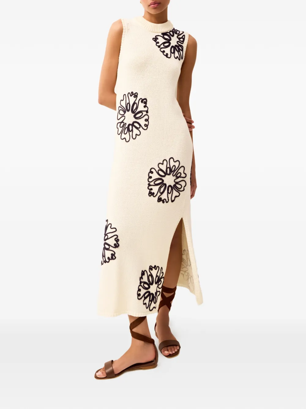  Marie Oliver Patricia Floral Midi Dress - Neutrals 