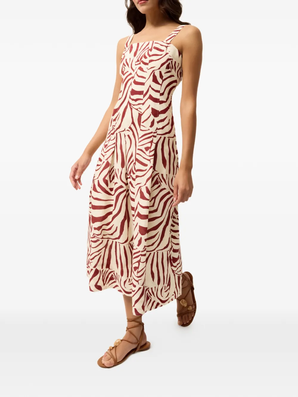  Marie Oliver Dixon Zebra-print Midi Dress - Neutrals 