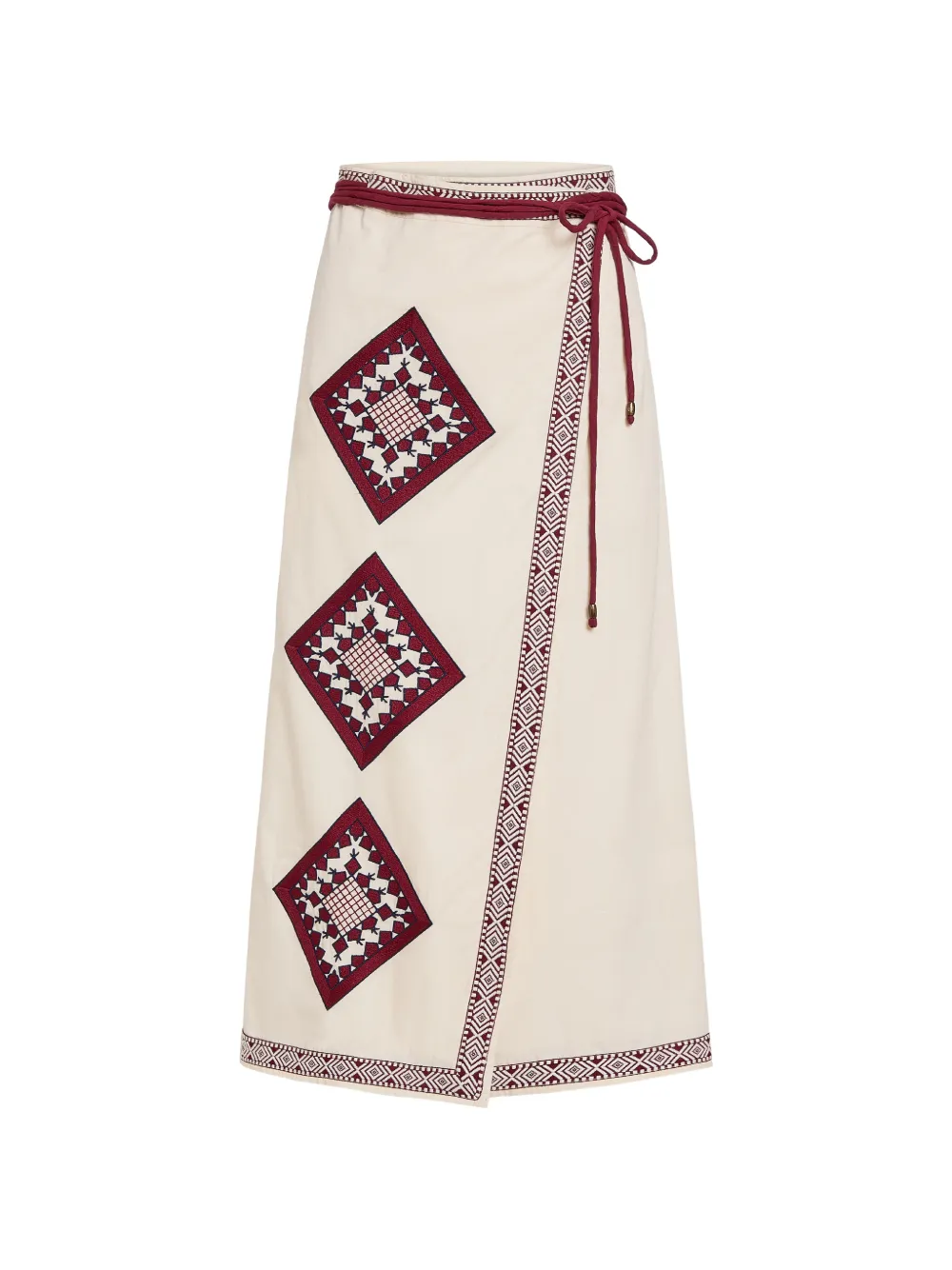 Marie Oliver embroidered wrap skirt - Toni neutri