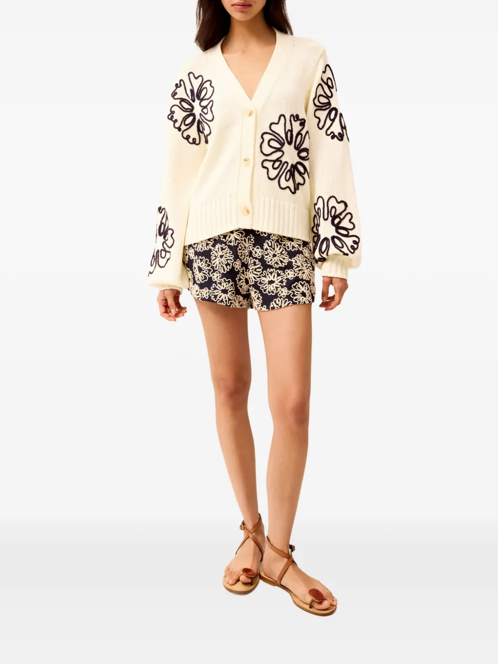  Marie Oliver Charlie Floral Cardigan - Neutrals 