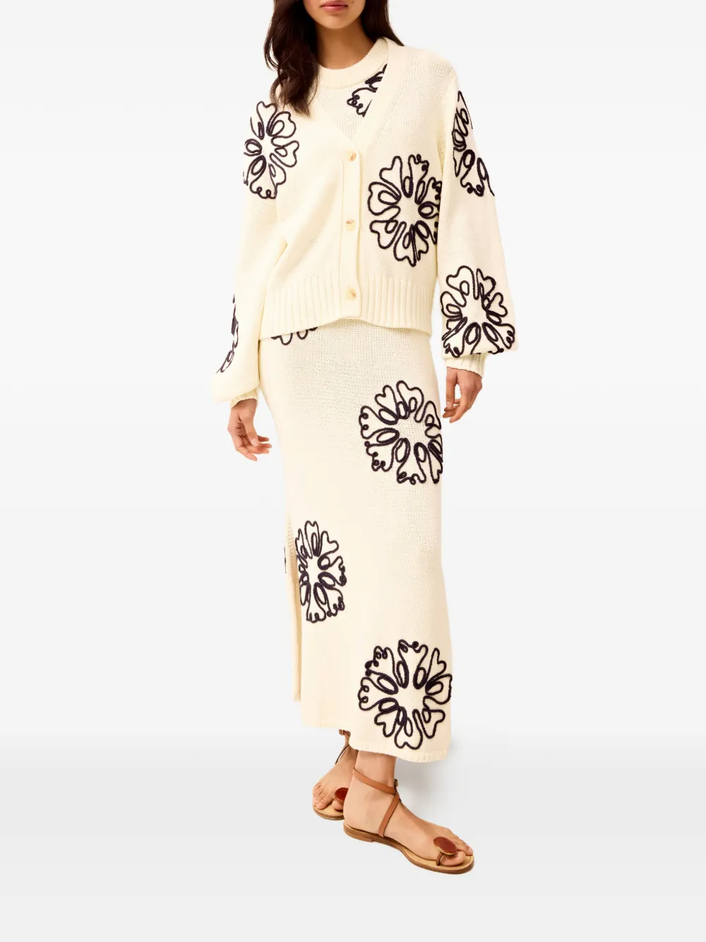  Marie Oliver Charlie Floral Cardigan - Neutrals 