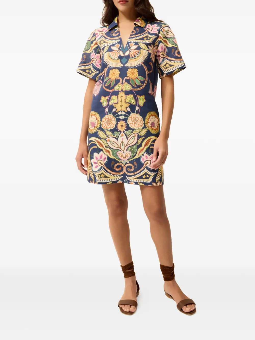 Dede Floral V-Neck Mini Dress