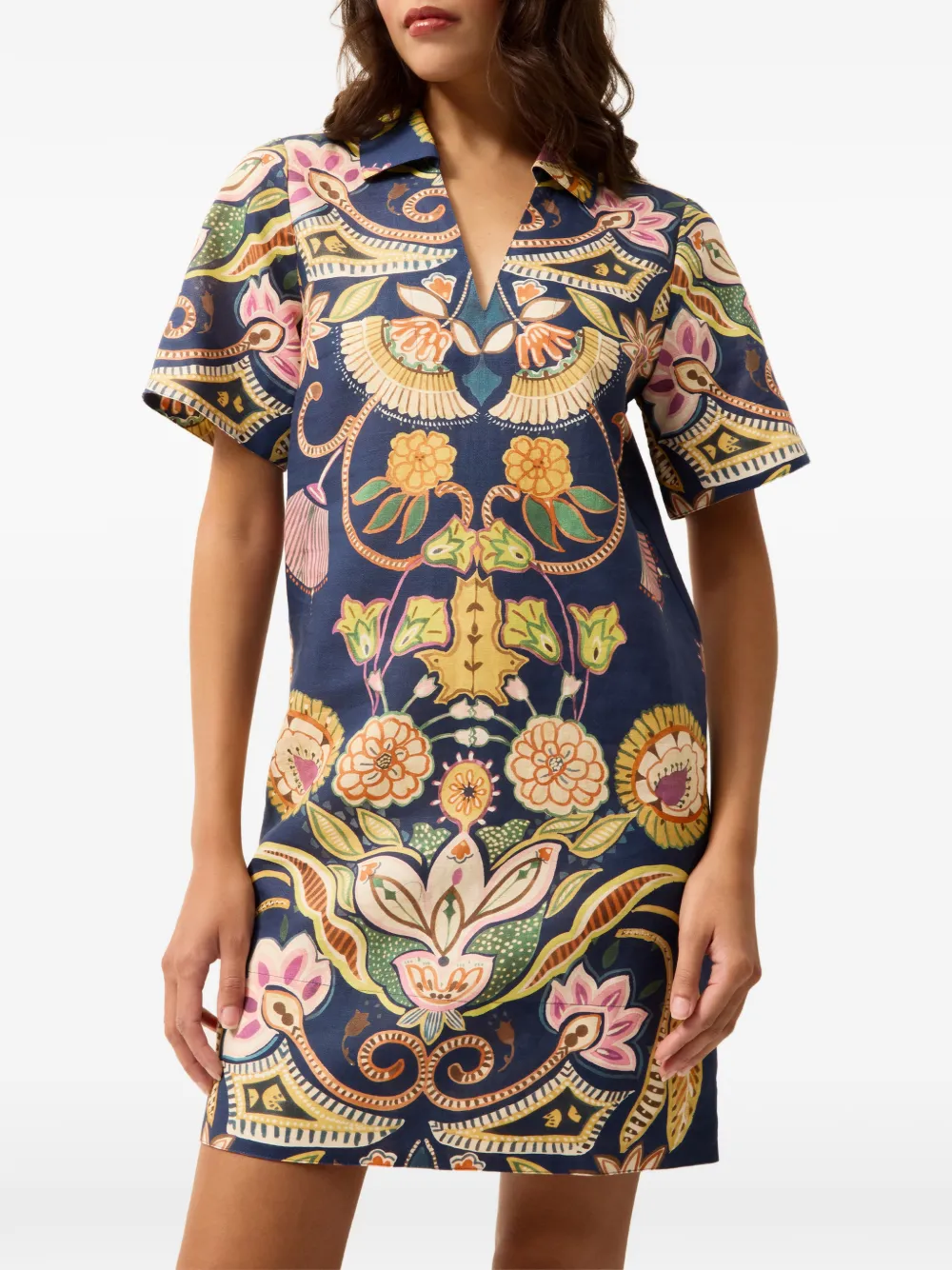 Dede Floral V-Neck Mini Dress