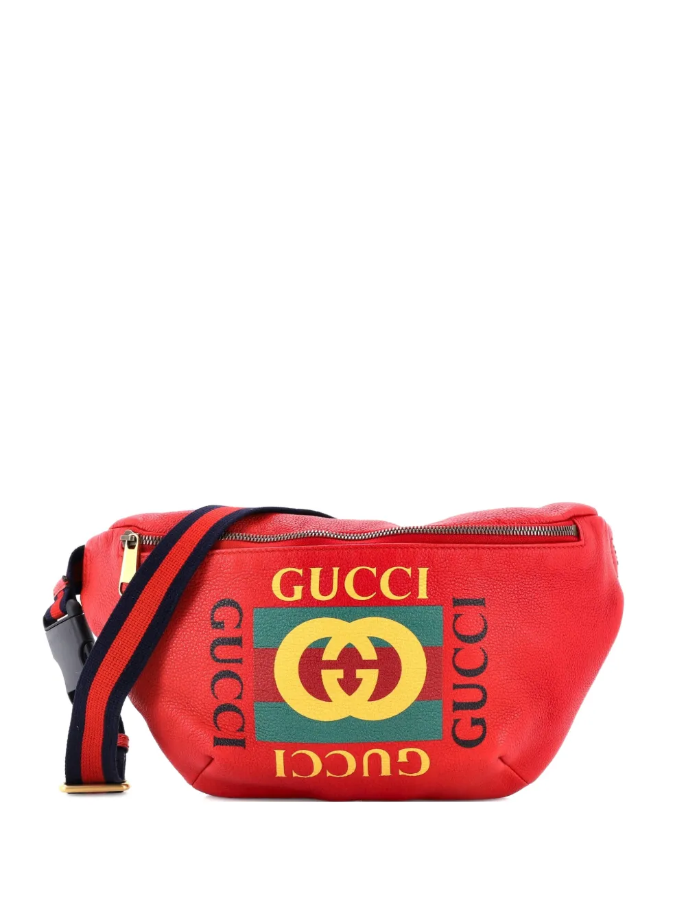 Gucci Pre-Owned Marsupio medio in pelle con stampa logo - Rosso