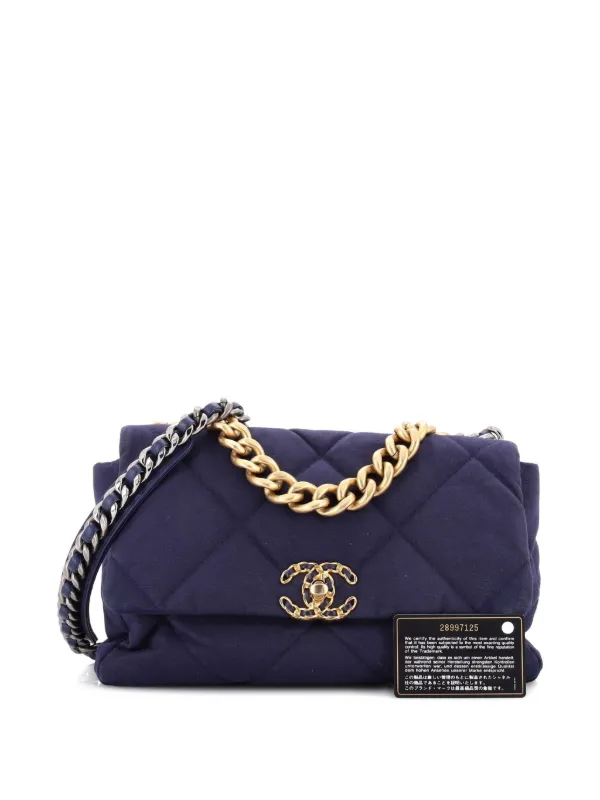 chanel 19 bag navy blue