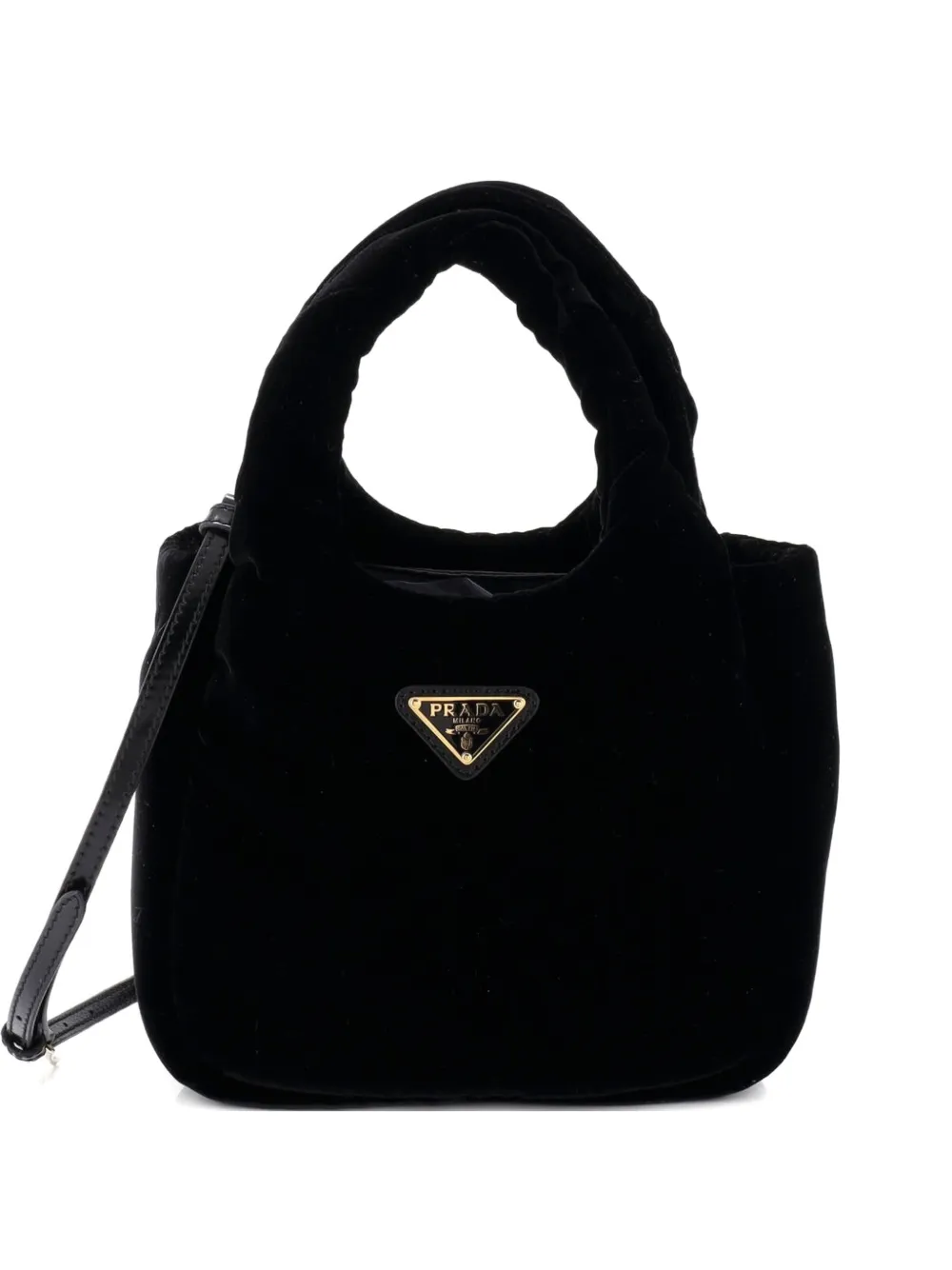 Prada Pre-Owned Borsa tote mini imbottita in velluto - Nero