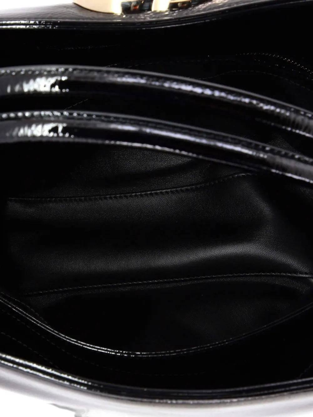 Double G Top Handle Bag Patent Medium Satchel