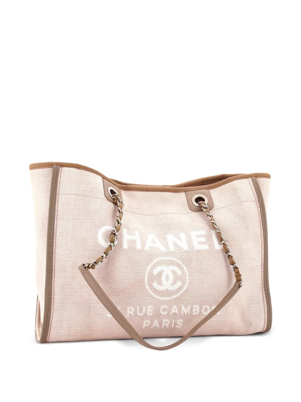 CHANEL Pre-Owned Borsa tote Deauville media in tela - Toni neutri