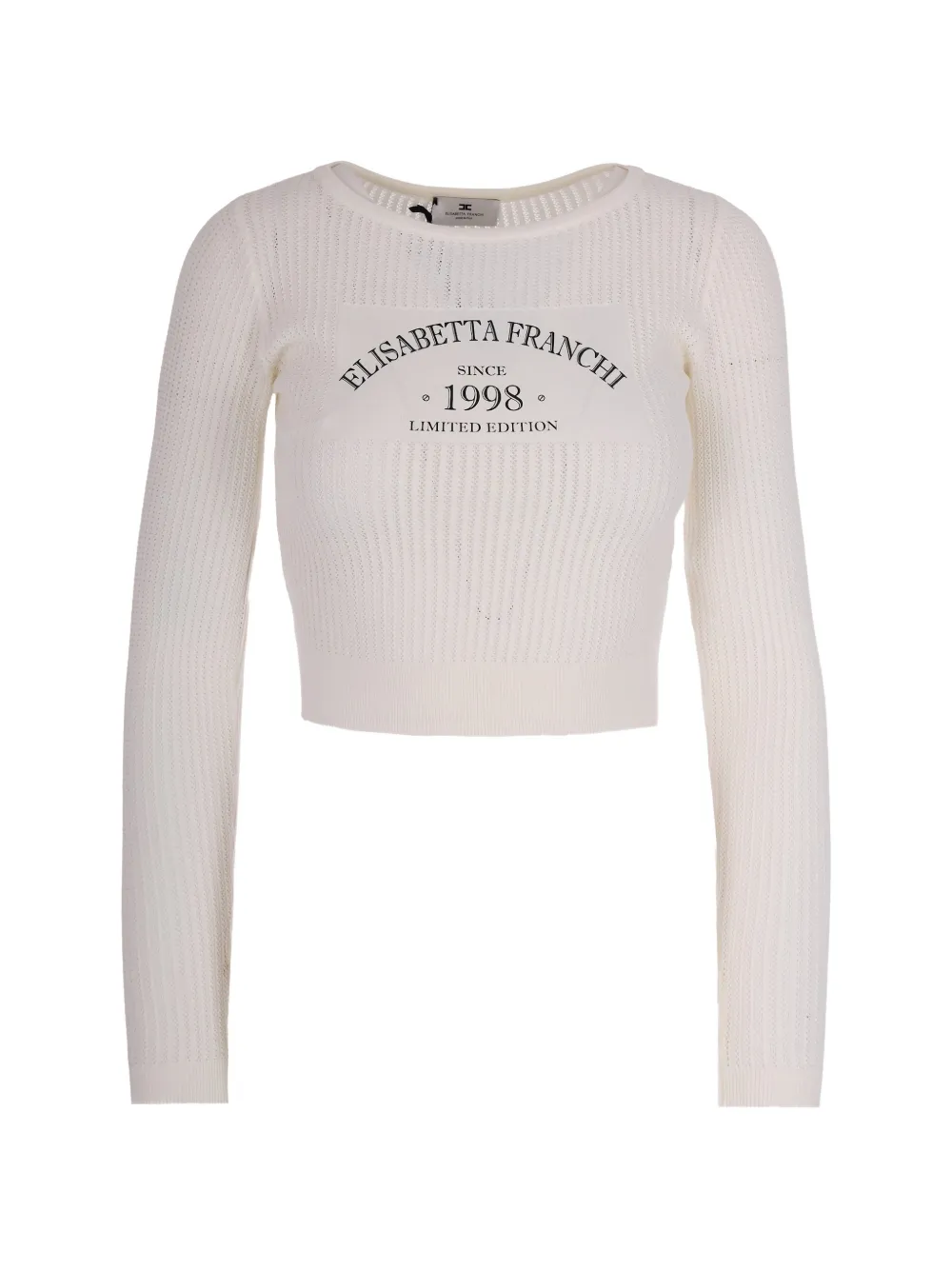 Elisabetta Franchi logo knitted top - Toni neutri