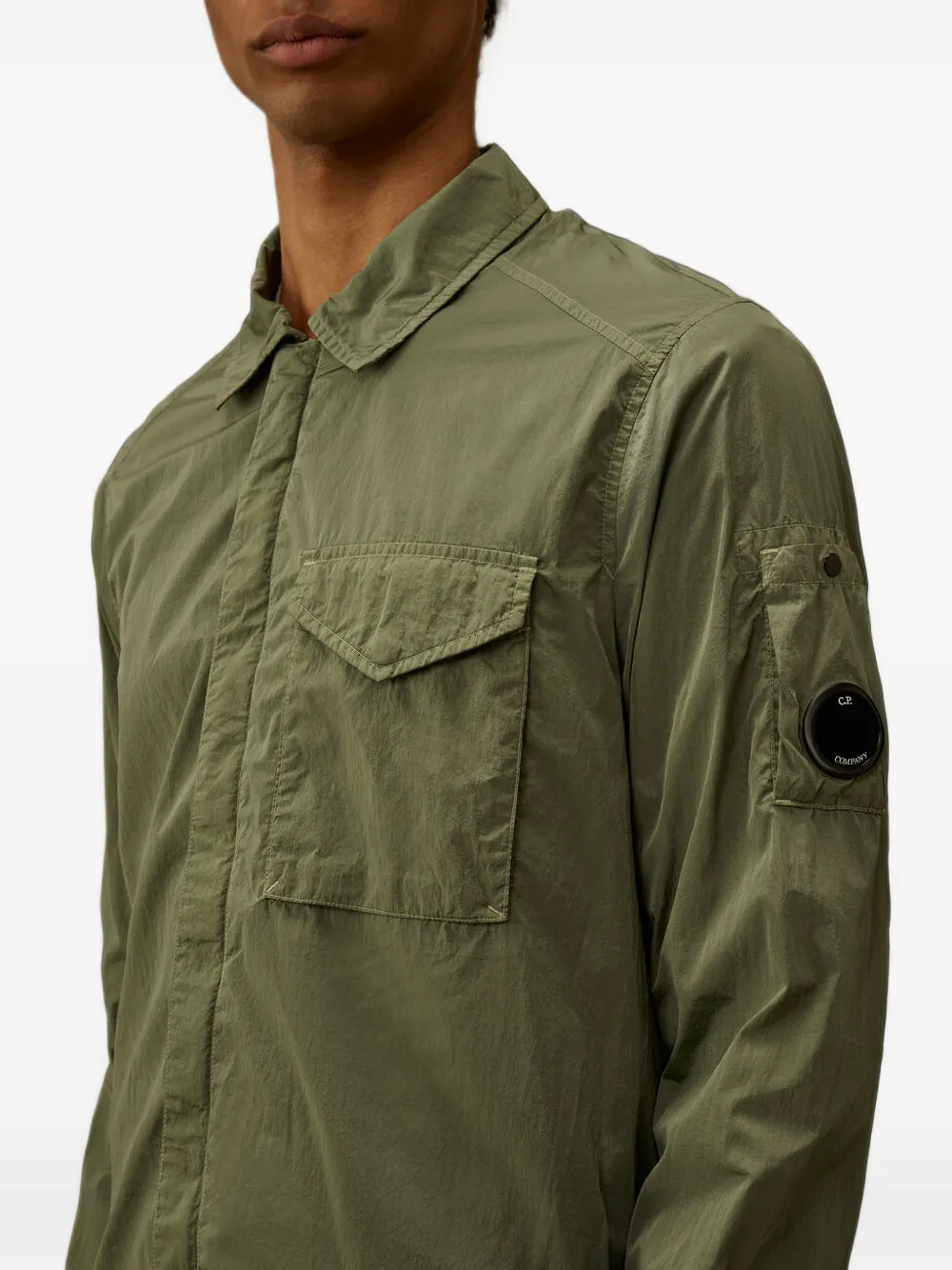 C.P. Company Chrome-R Lens shirtjack met rits Groen