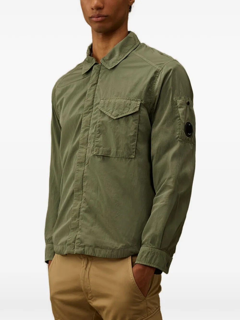 C.P. Company Chrome-R Lens shirtjack met rits Groen