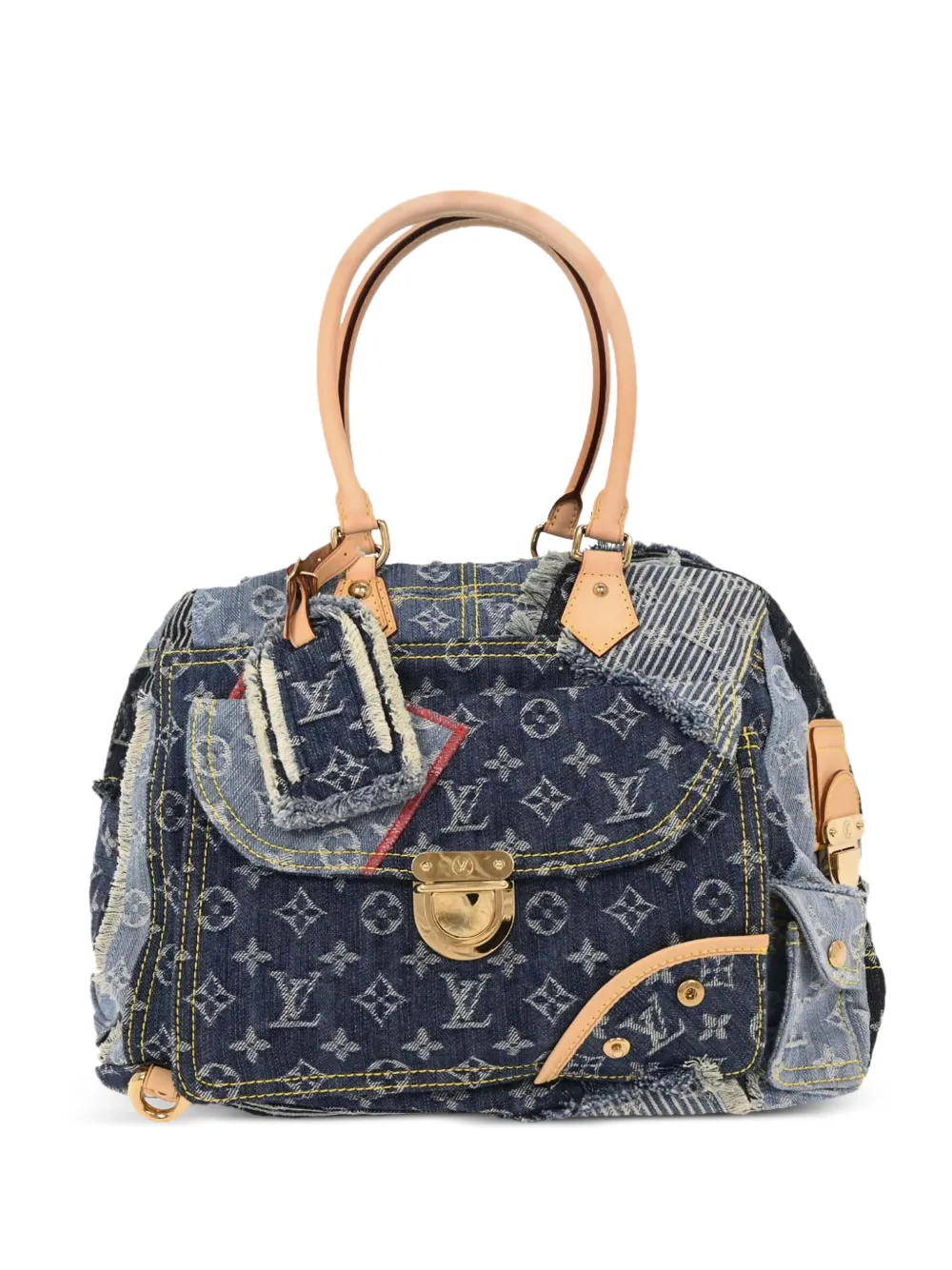 Louis Vuitton Pre-Owned Borsa a mano Bowly Monogram con design patchwork 2007 - Blu