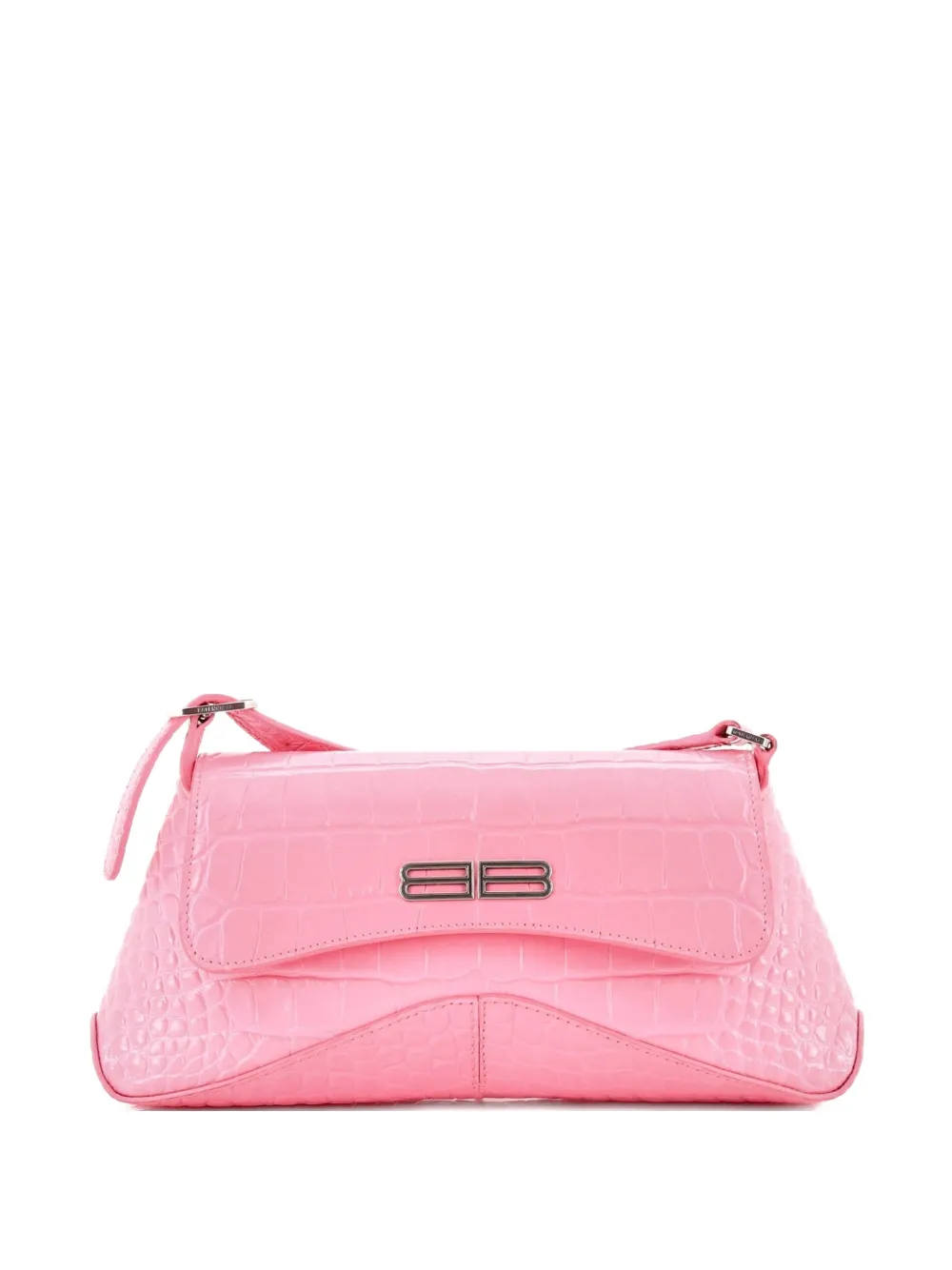 Balenciaga Pre-Owned XX Flap Street Shoulder Bag Crocodile Embossed Leather Small hobo bag - Rosa