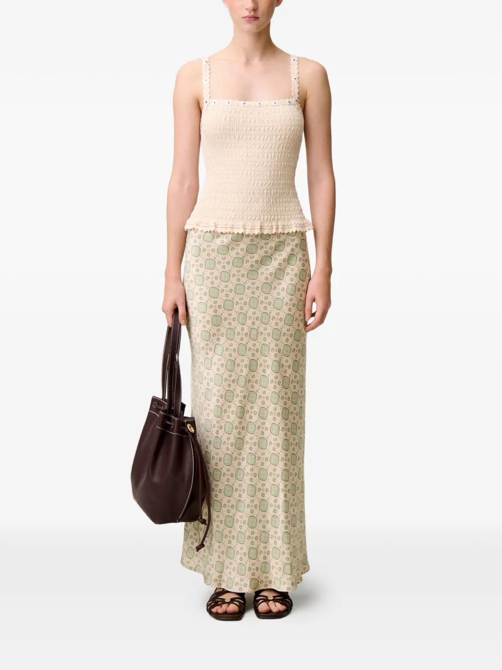 Claudie Pierlot Flowy rok met print Beige