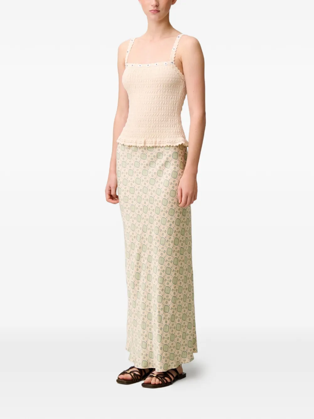 Claudie Pierlot Flowy rok met print Beige