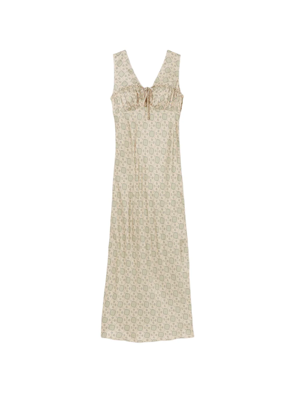 Claudie Pierlot printed drawstring-detail dress - Toni neutri