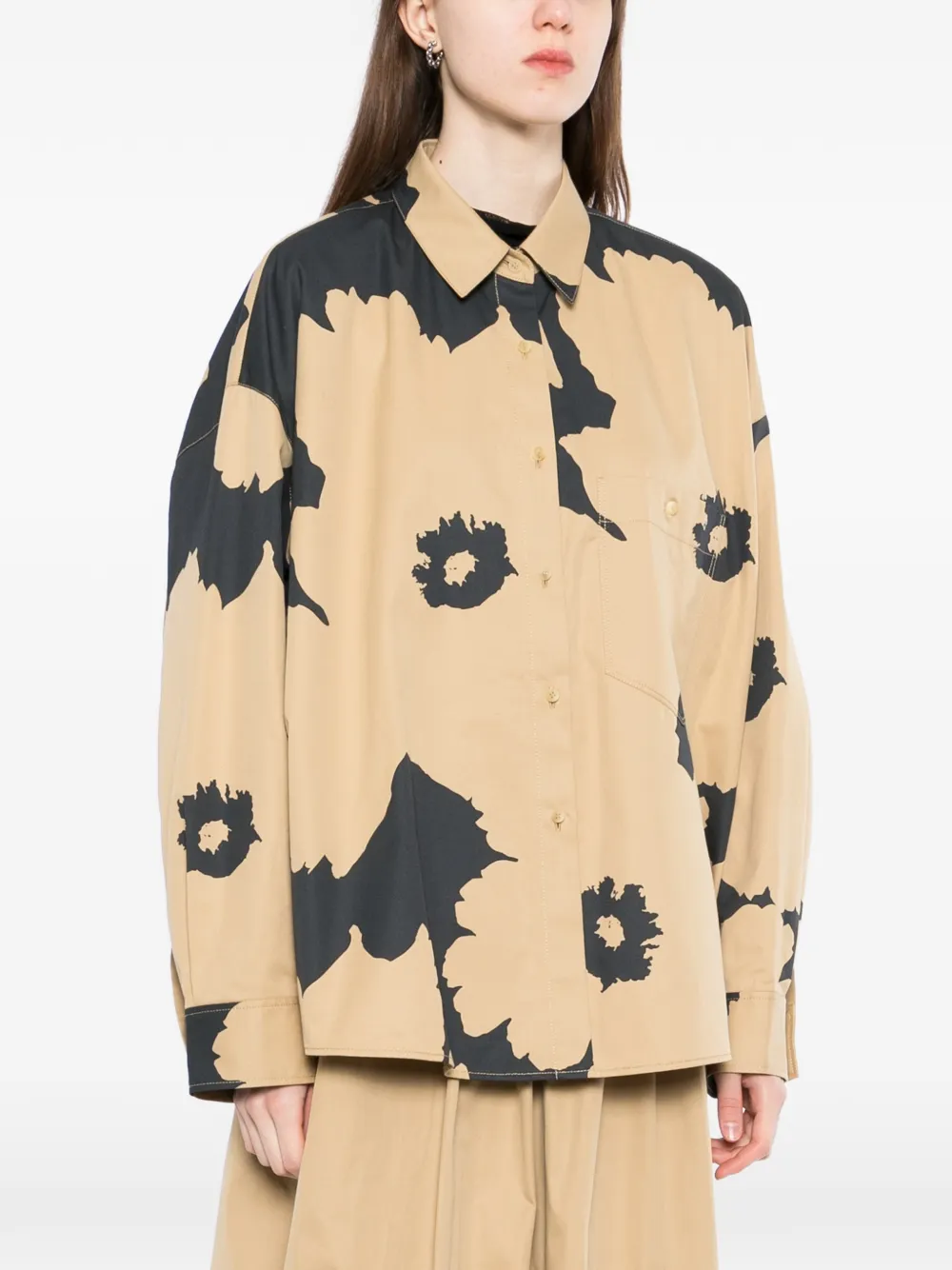  Less Floral-print Shirt - Neutrals 