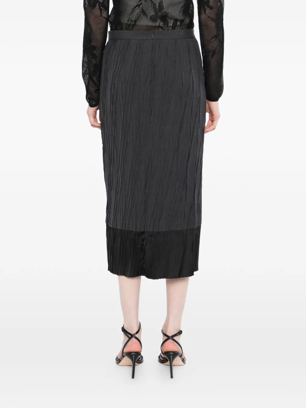 LESS Plooirok met patches Grijs