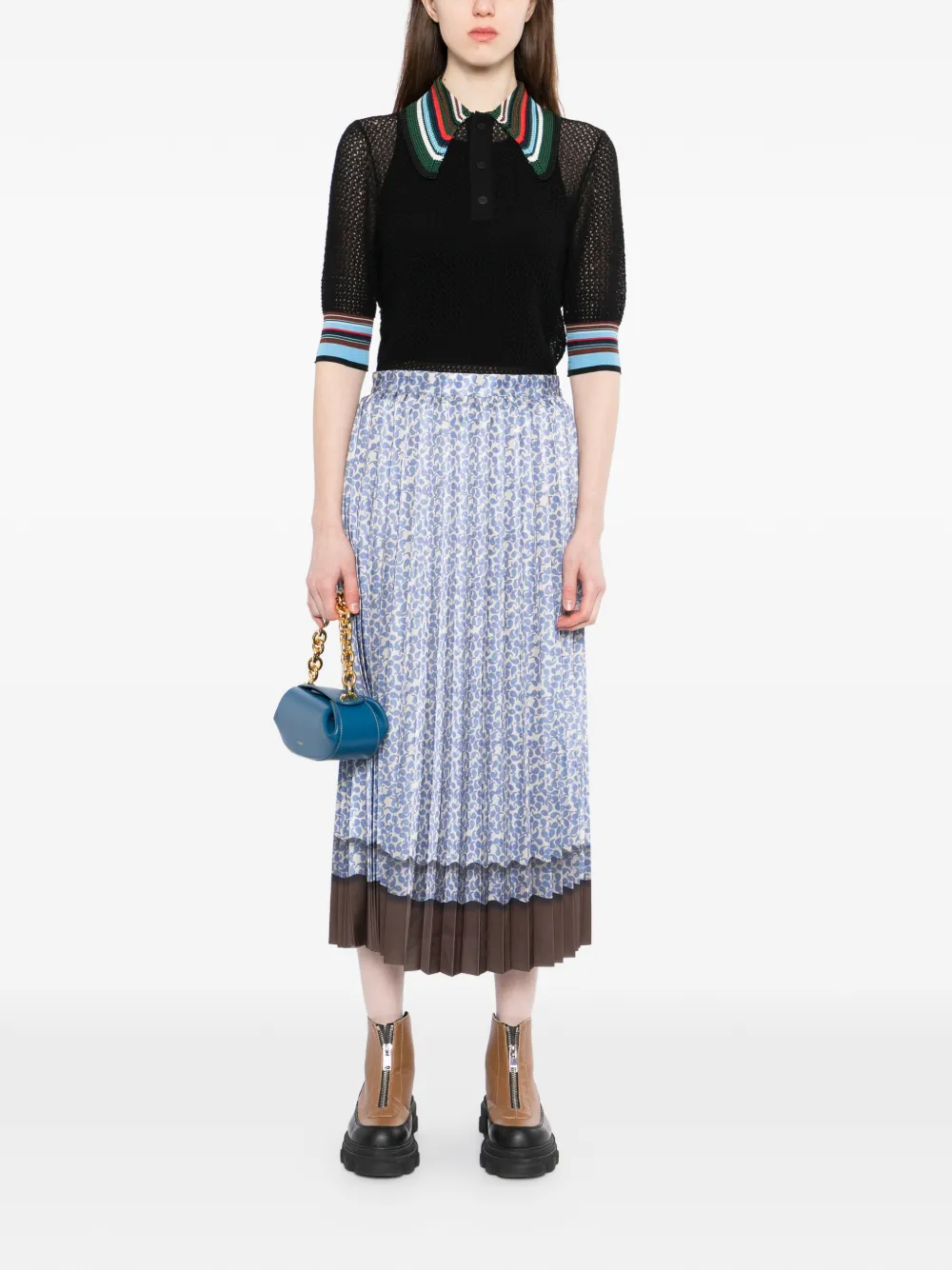  Jnby Paisley-print Midi Skirt - Blue 