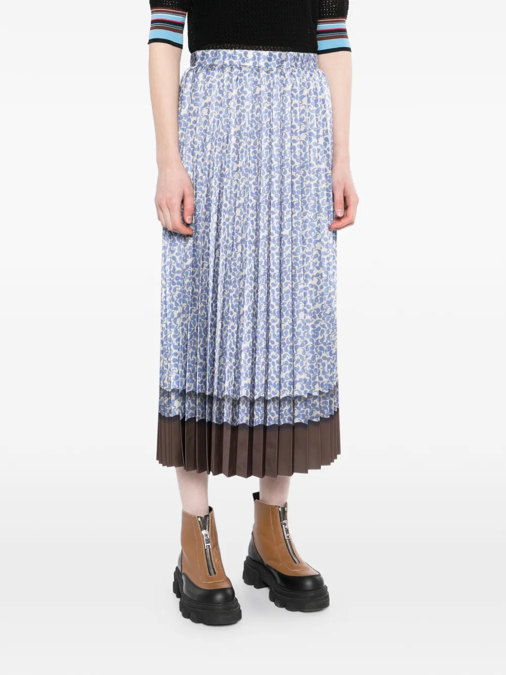  Jnby Paisley-print Midi Skirt - Blue 