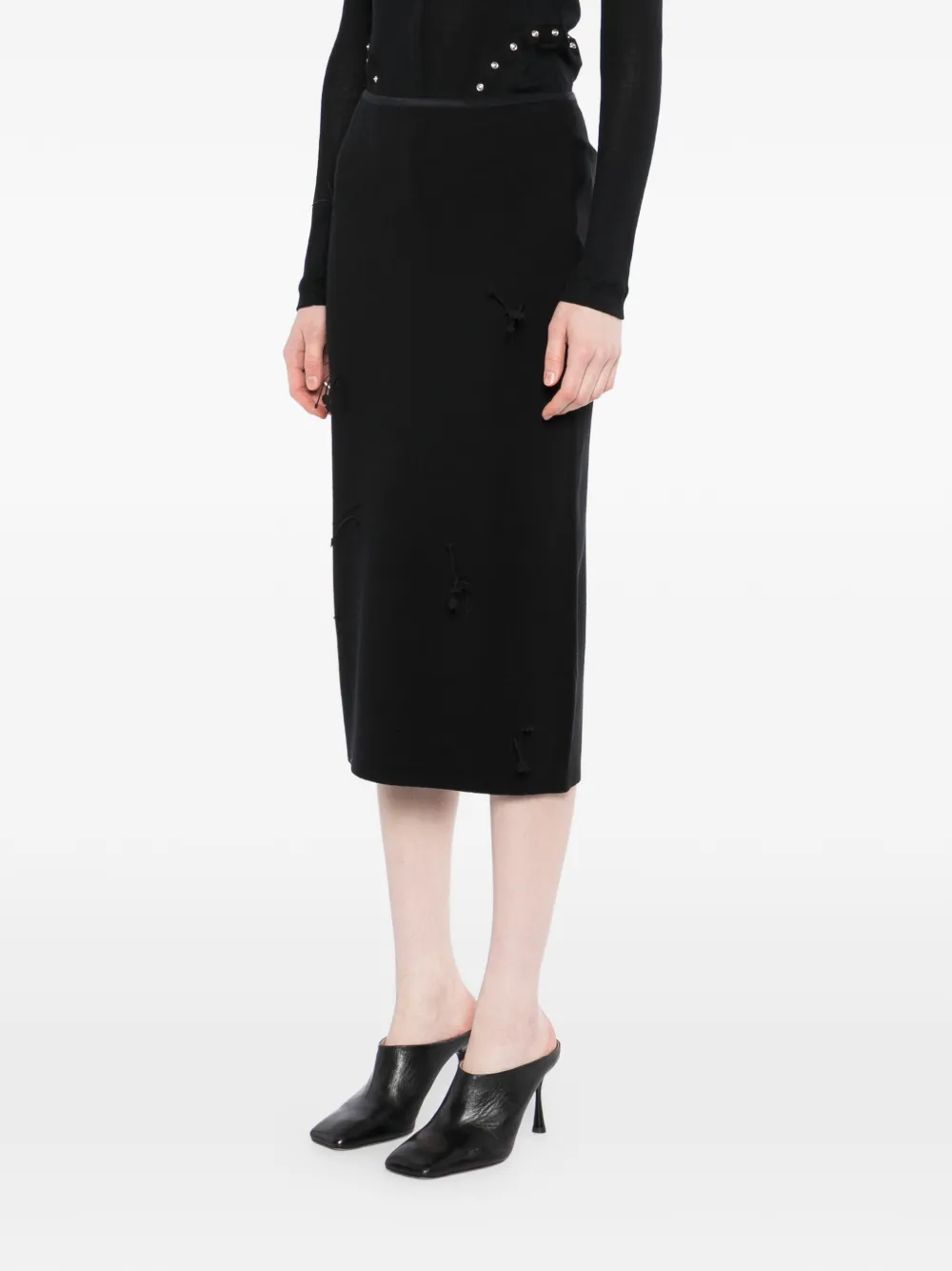 Arrow-Embellished Midi Skirt