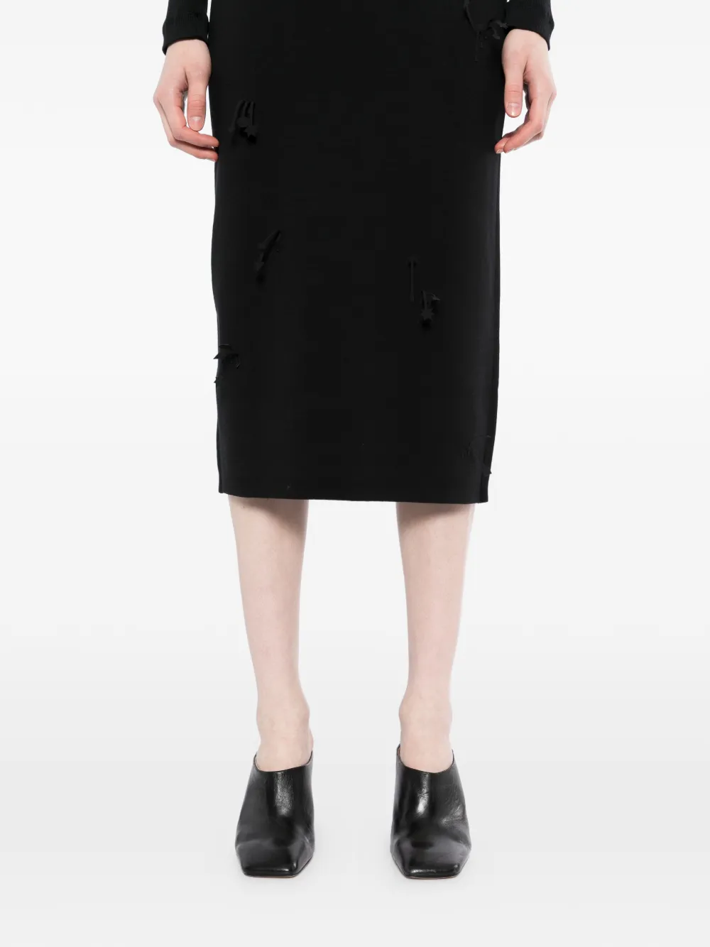 Arrow-Embellished Midi Skirt