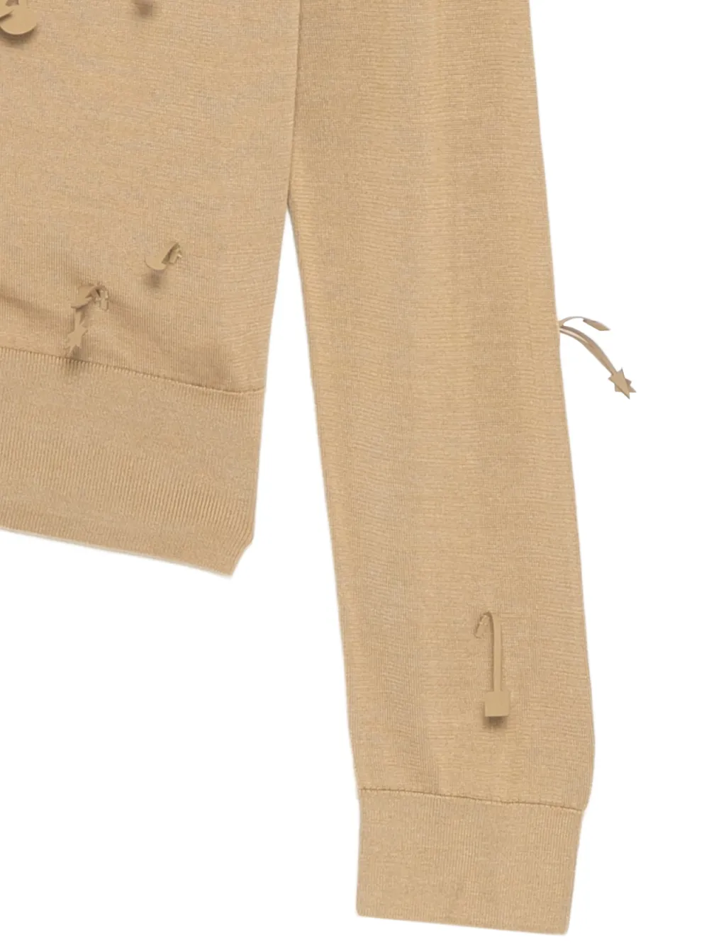  Jnby Graphic-embellishment Knitted Cardigan - Neutrals 
