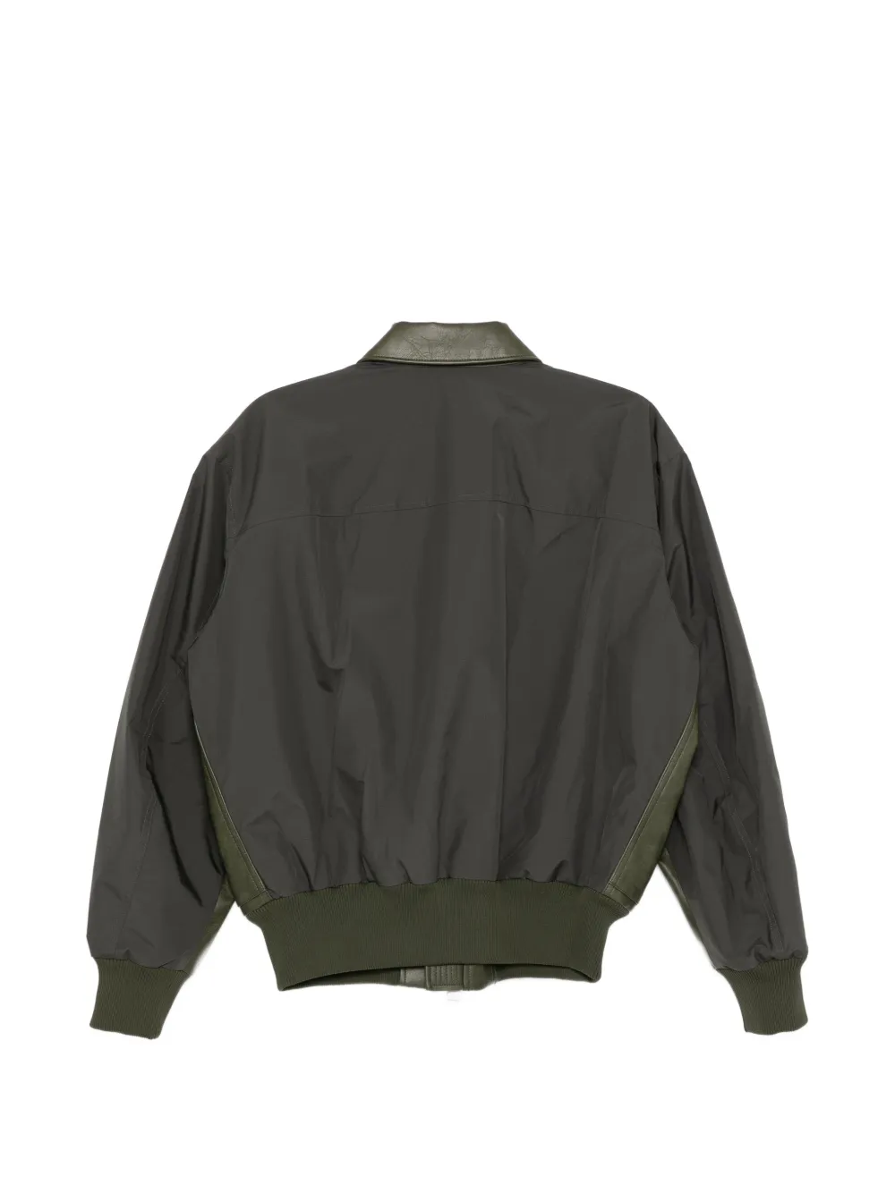  Croquis Faux-leather Jacket - Green 