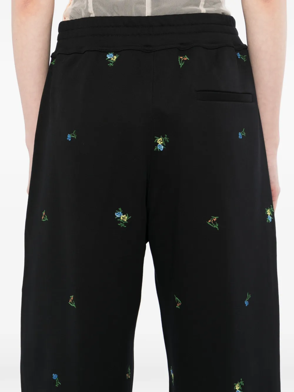 JNBY Broek met geborduurde bloemen Zwart