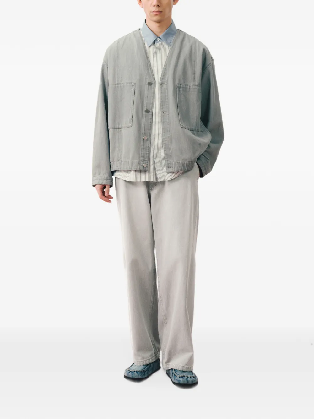 CROQUIS Jeans met wijde pijpen Grijs