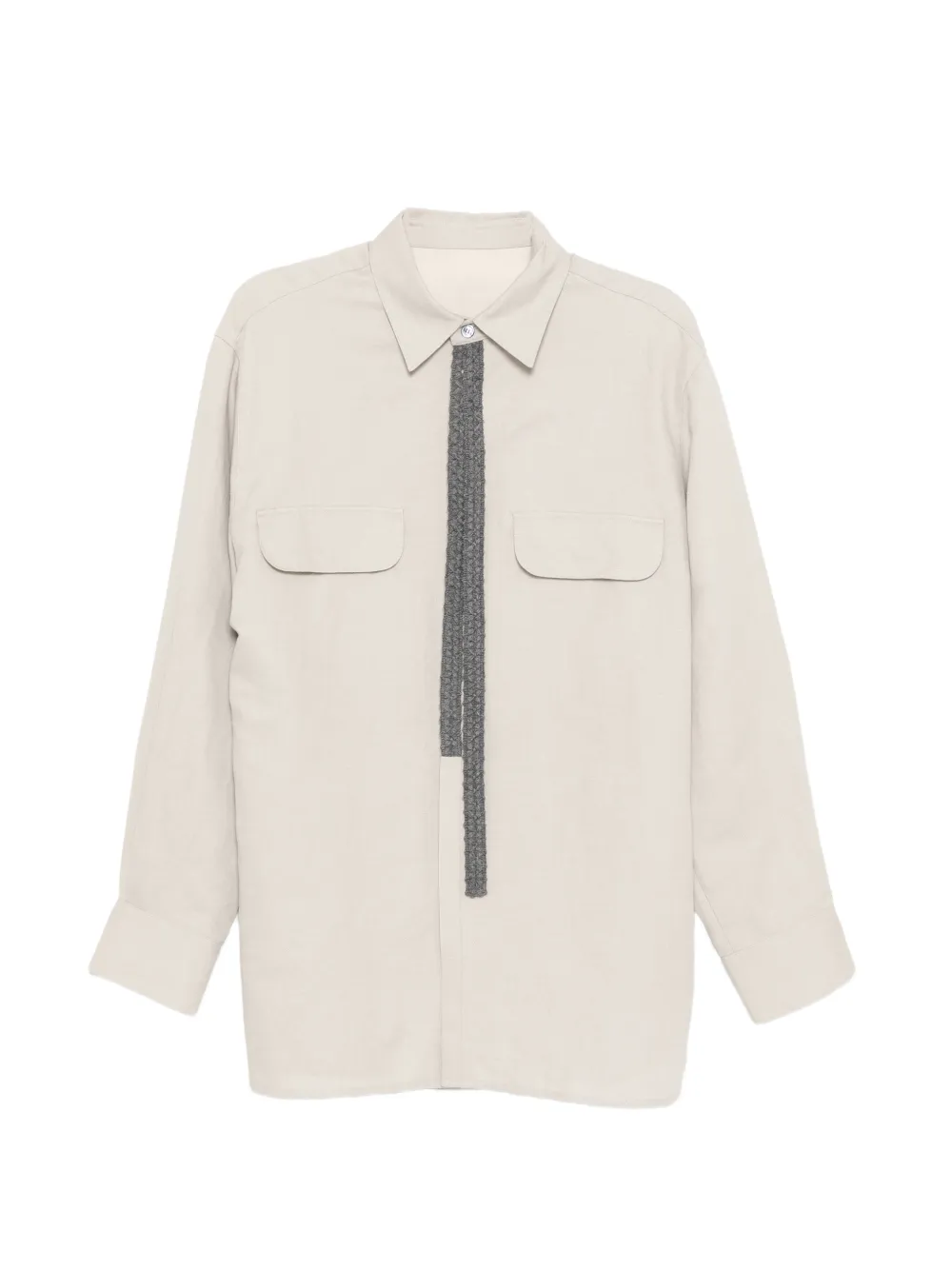 CROQUIS knitted-applique shirt - Neutrals