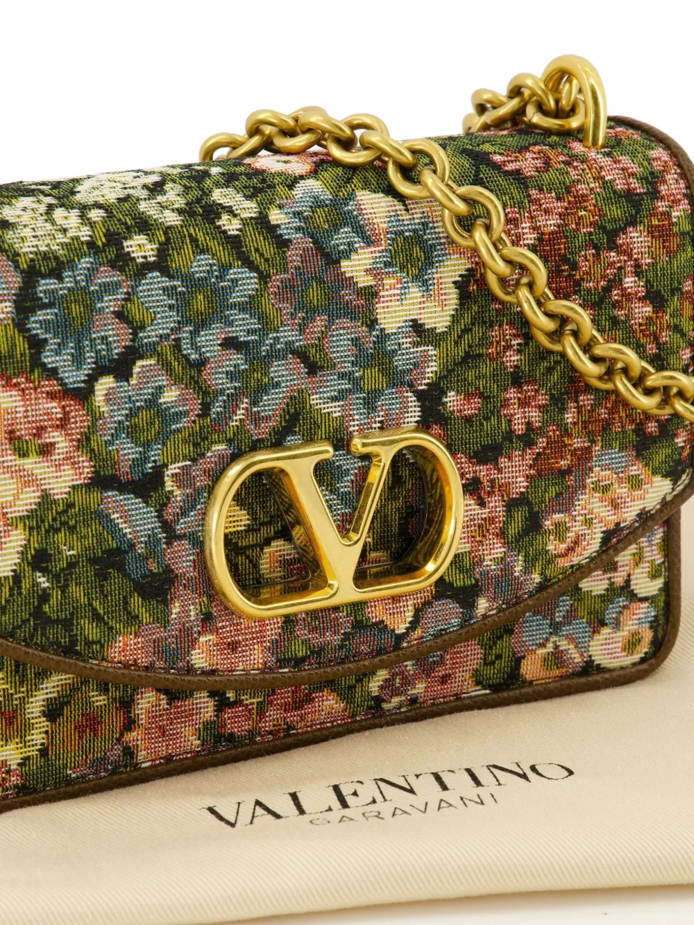 Valentino Garavani Vain schoudertas met bloemapplicatie Groen