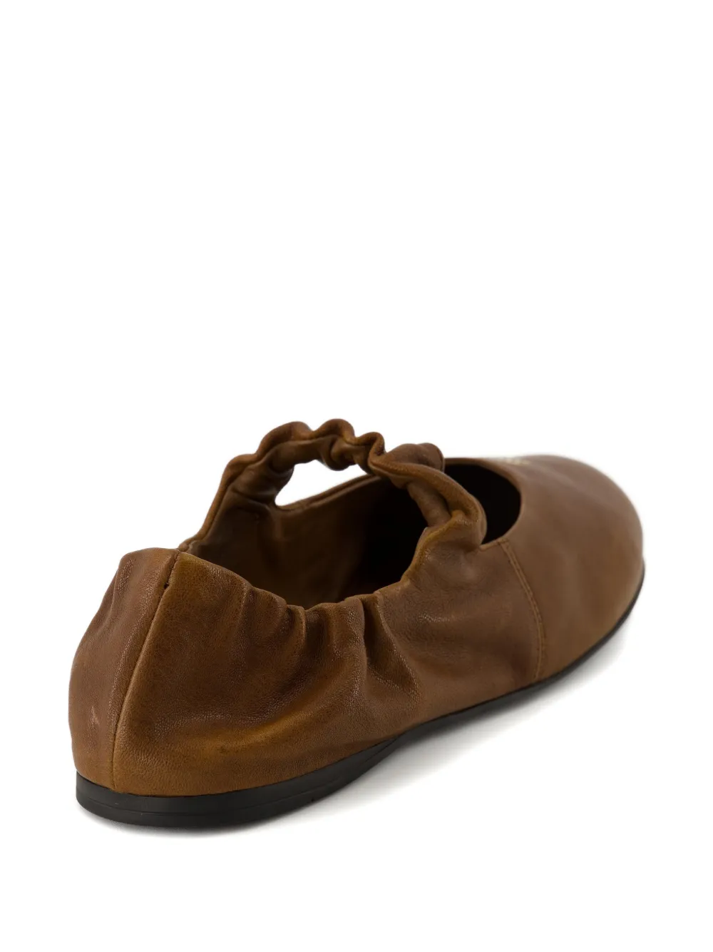 Miu ruched leather ballet flats Bruin