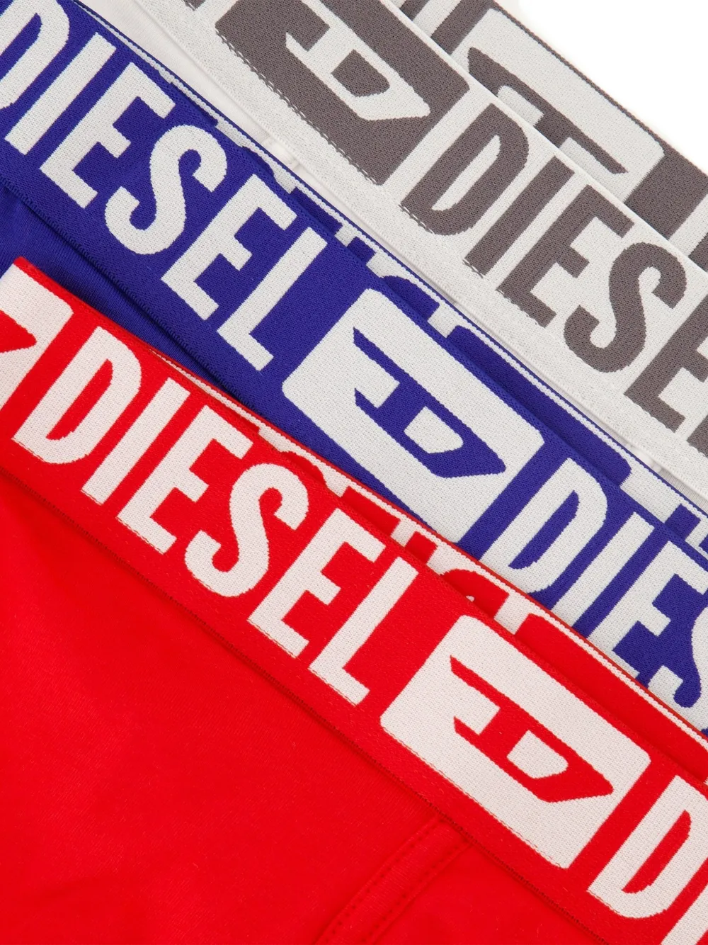 Diesel Drie paar stretch katoenen-boxershorts met tonale tailleband Wit