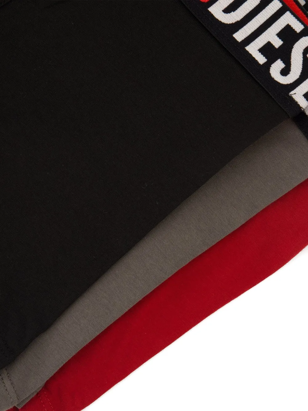 Diesel Drie boxershorts met all-over logo Rood