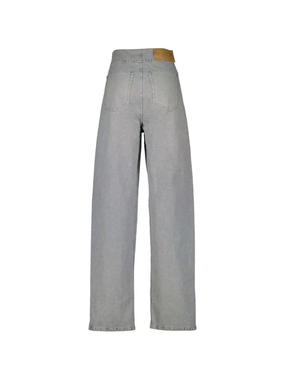  Mm6 Maison Margiela Buttoned Leather-patch Jeans - Grey 