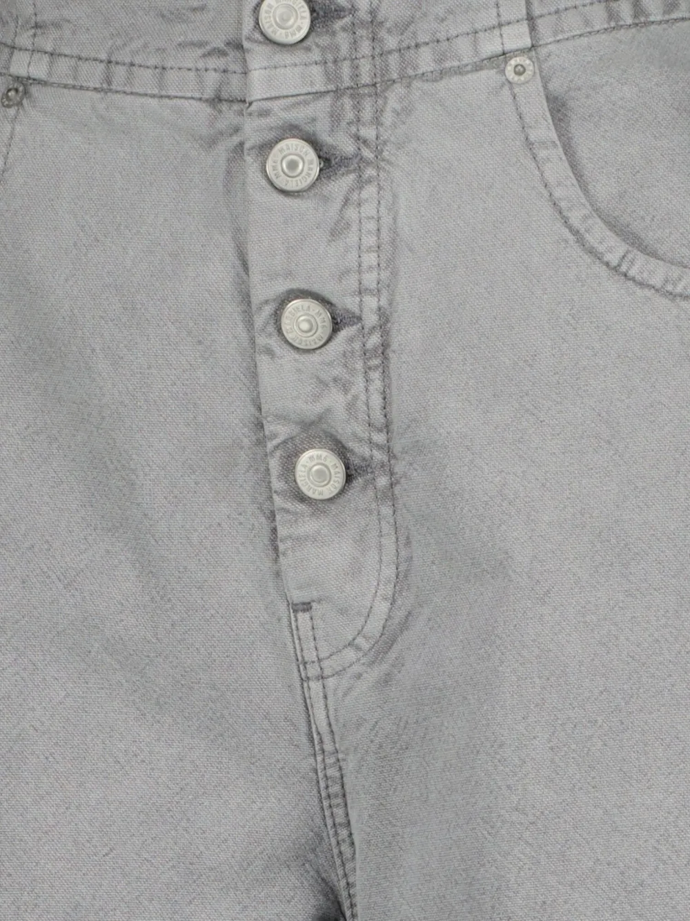 MM6 Maison Margiela Jeans met leren patch en knopen Grijs